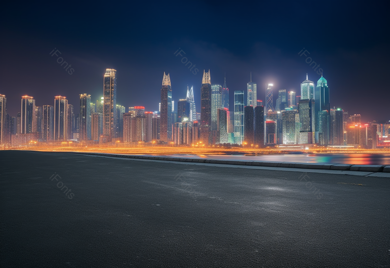 蓝色灯光建筑夜景重庆城市道路素材,高清,摄影图,摄影图片,图片大全,摄影图免费下载